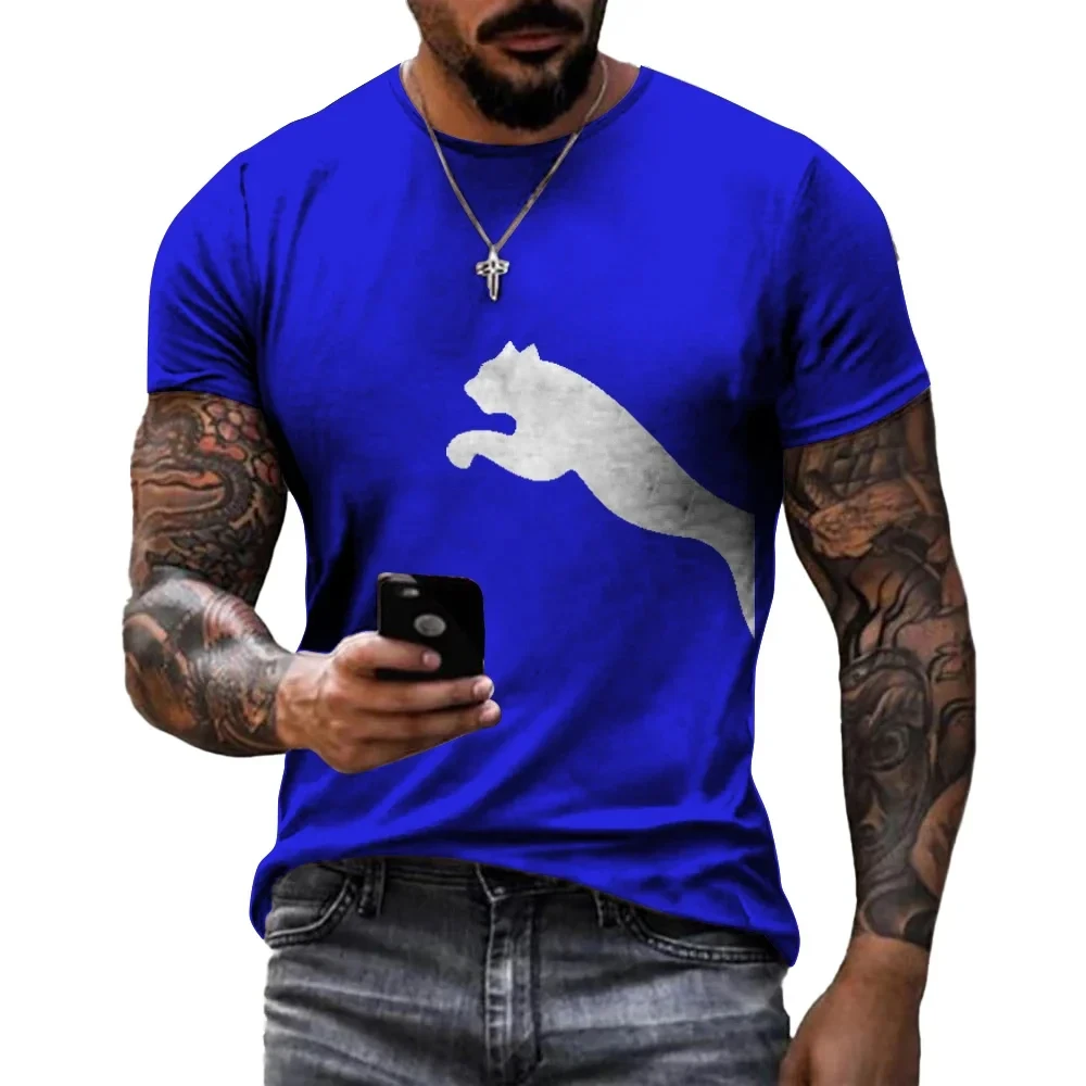 Vintage T-Shirt For Men Wolf Leopard Pattern 3D Printed Casual Round Neck Shirt Quick-Drying Exquisite Oversized Men's Clothing image 4