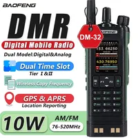 Baofeng DM-32 DMR Digitale Walkie Talkie 10W GPS APRS Dual Time Slot Analoge Tier 1 & 2 Type-C Charger UV-32 Ham Two Way Radios