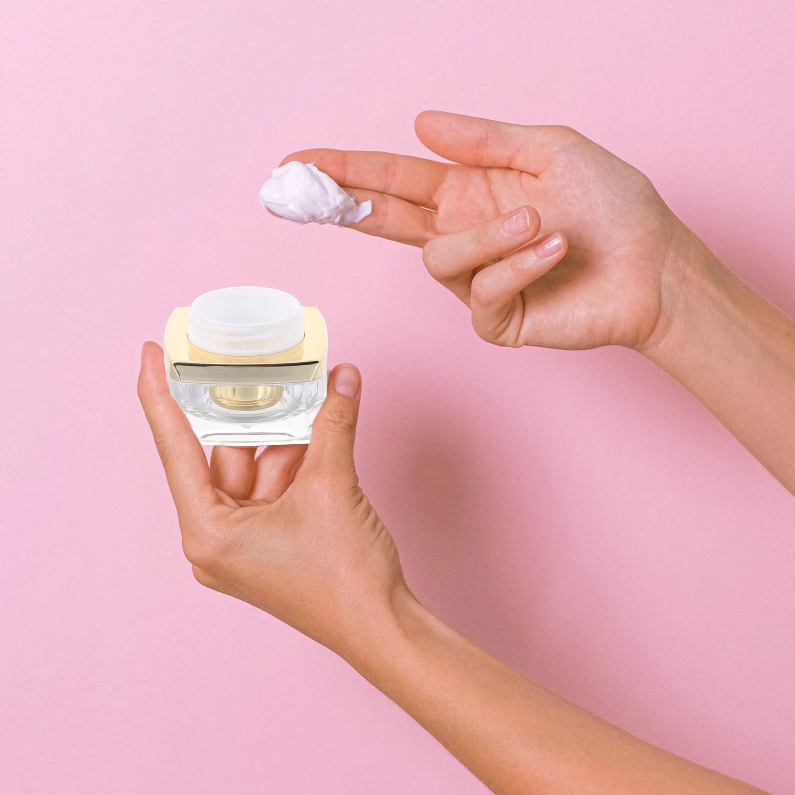 

Cream Bottle Empty Jar Lotion Container Sub-packing Storage Holder Flat Lid Portable Stackable Sunlight