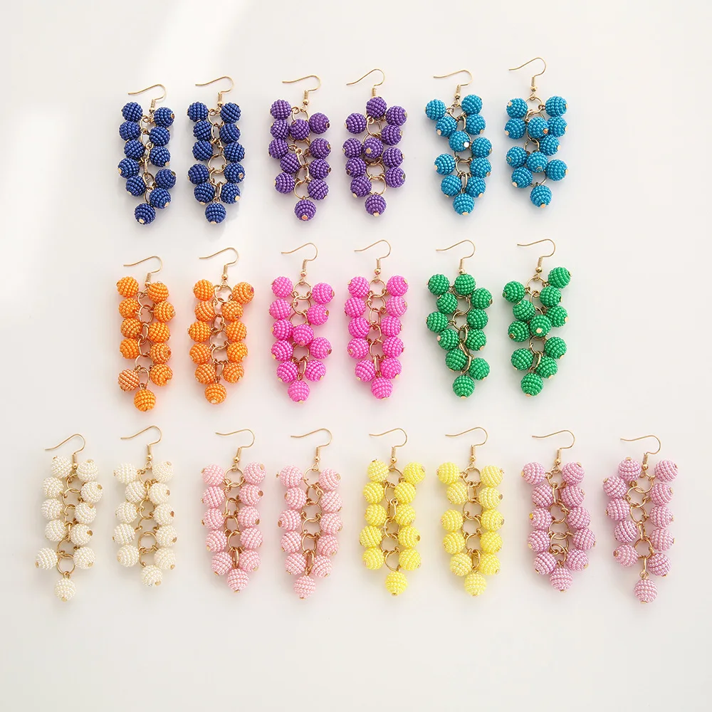 Cross border new retro design grape earrings for women, forest earrings sweet and versatile accessories