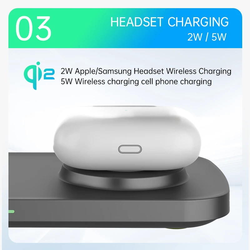 QI2 Draadloos laadstation voor Apple / Samsung 3-in-1 Oplader Stand Dock voor iPhone 12-16 AirPods Apple Watch 10 9 8 7 6 5