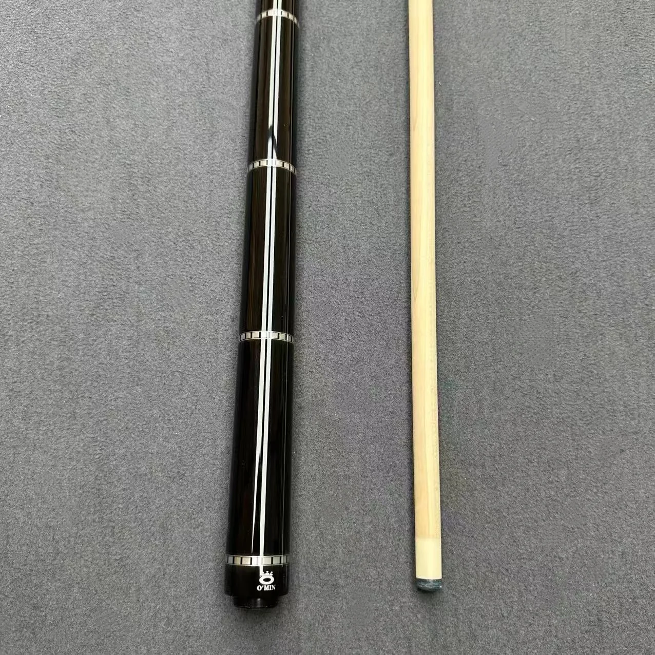 Omin 58 بوصة اليدوية تجمع جديلة 1/2 سبليت ألياف الكربون رمح الفولاذ المقاوم للصدأ المشتركة الأبنوس قبضة 12.75 مللي متر تلميح #2