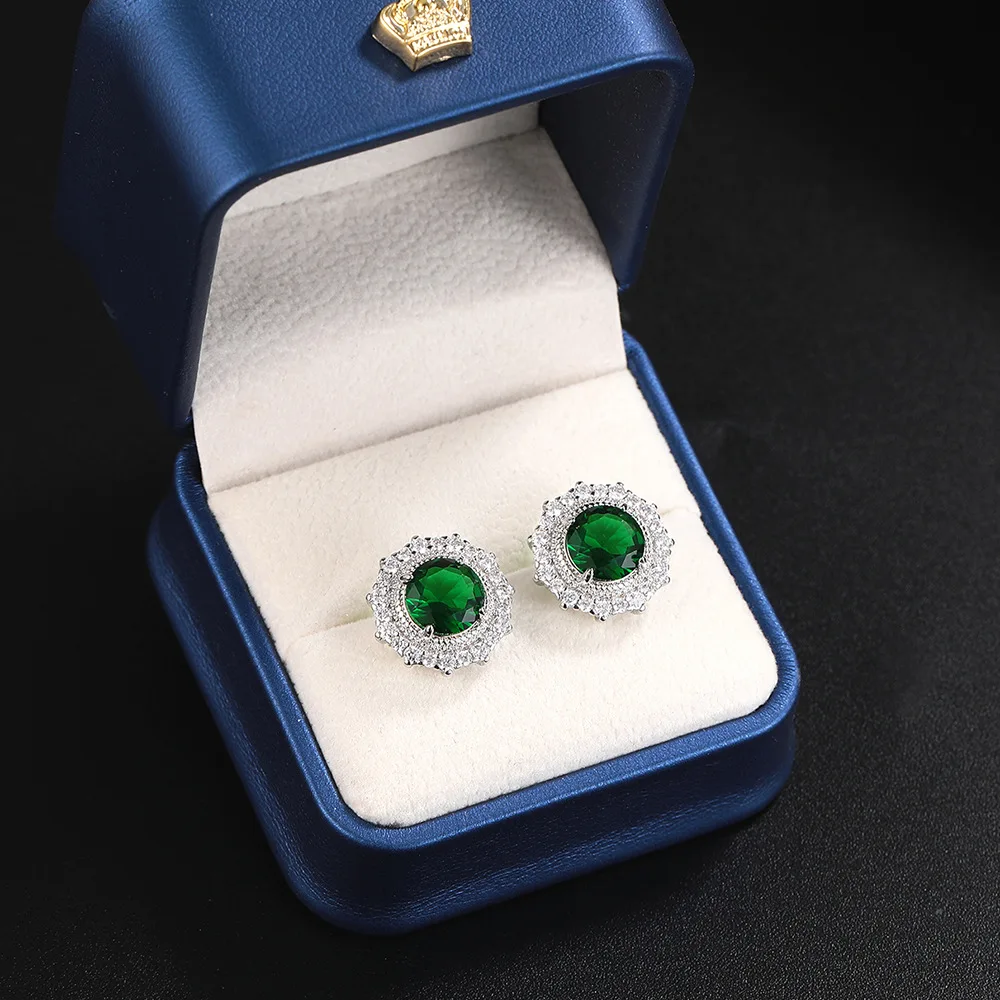 Women's 925 Sterling Silver Emerald Dan Jewelry Set, Gift