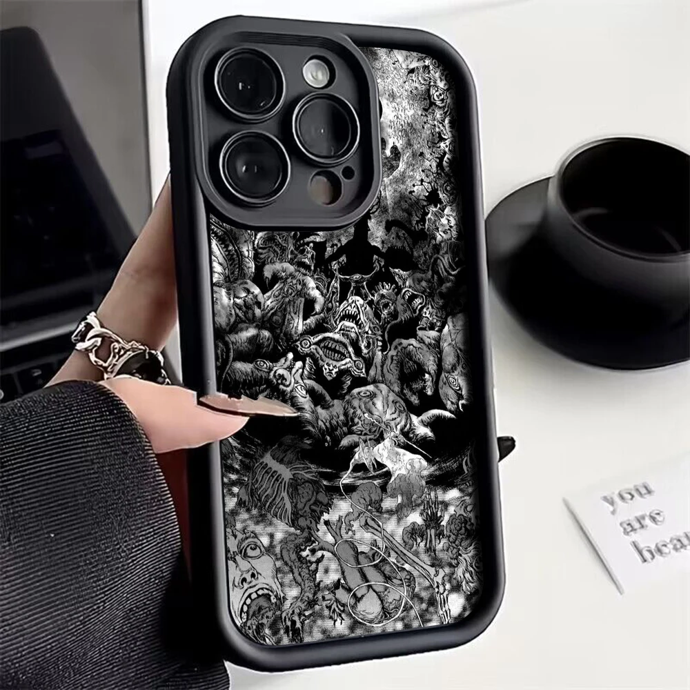 Berserk Guts Anime Phone Case For Xiaomi Redmi 9A 9C 10 10C 12 12C K30 K40 K50 Note 10 11 12 13 Pro 5G Cover
