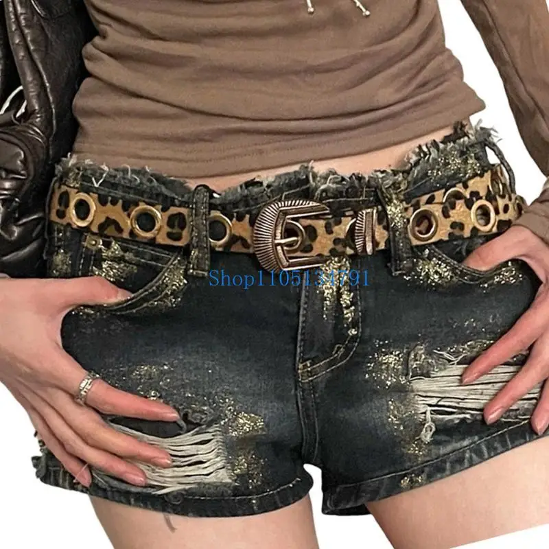 98km PU Leather Leopard Belt Stylish Sophisticated Durability Business Waist Belt
