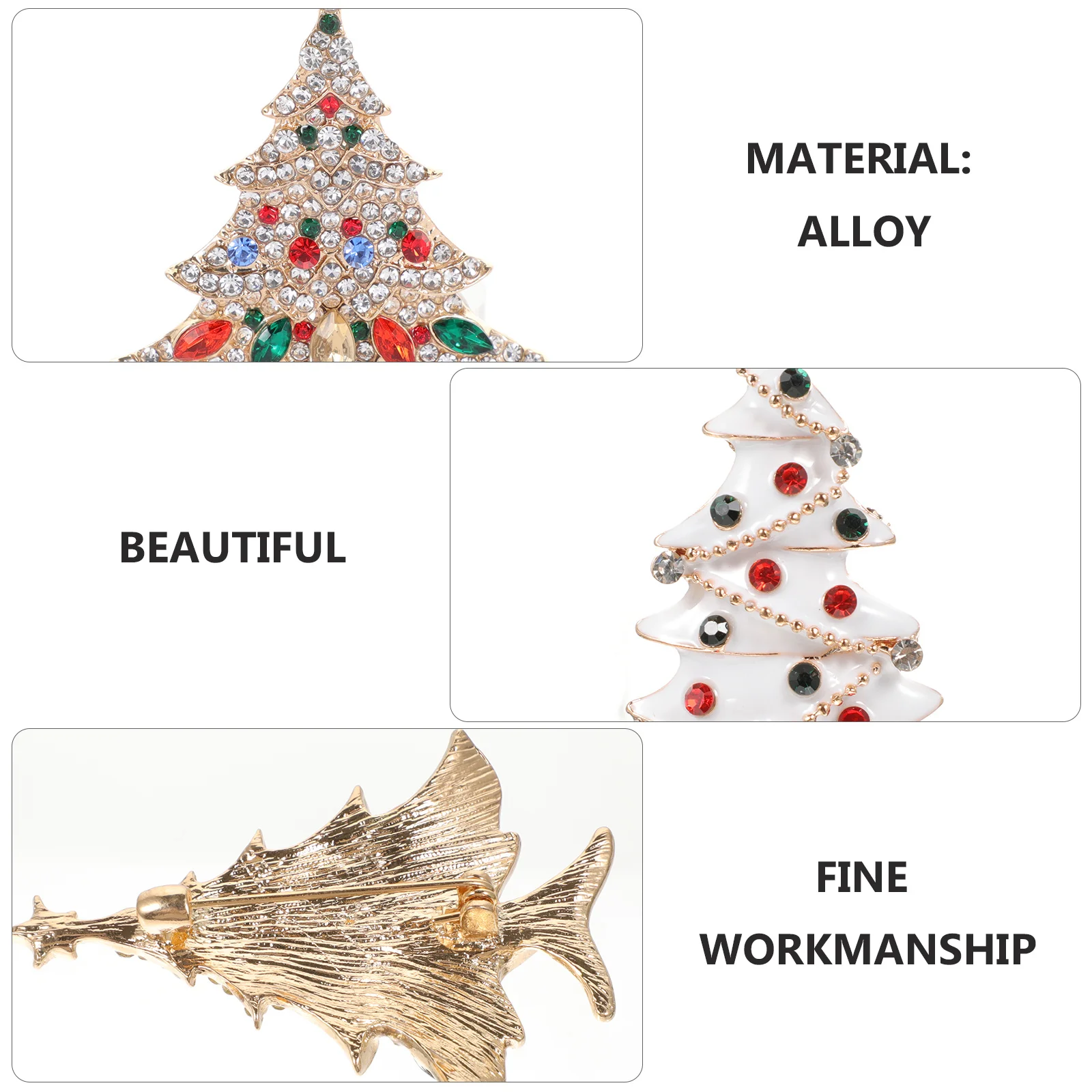 2 قطعة بروش عيد الميلاد المعدني زخرفة عيد الميلاد الاحتفالية للملابس حقيبة الديكور تألق سبيكة الثدي دبوس عيد الميلاد الملحقات