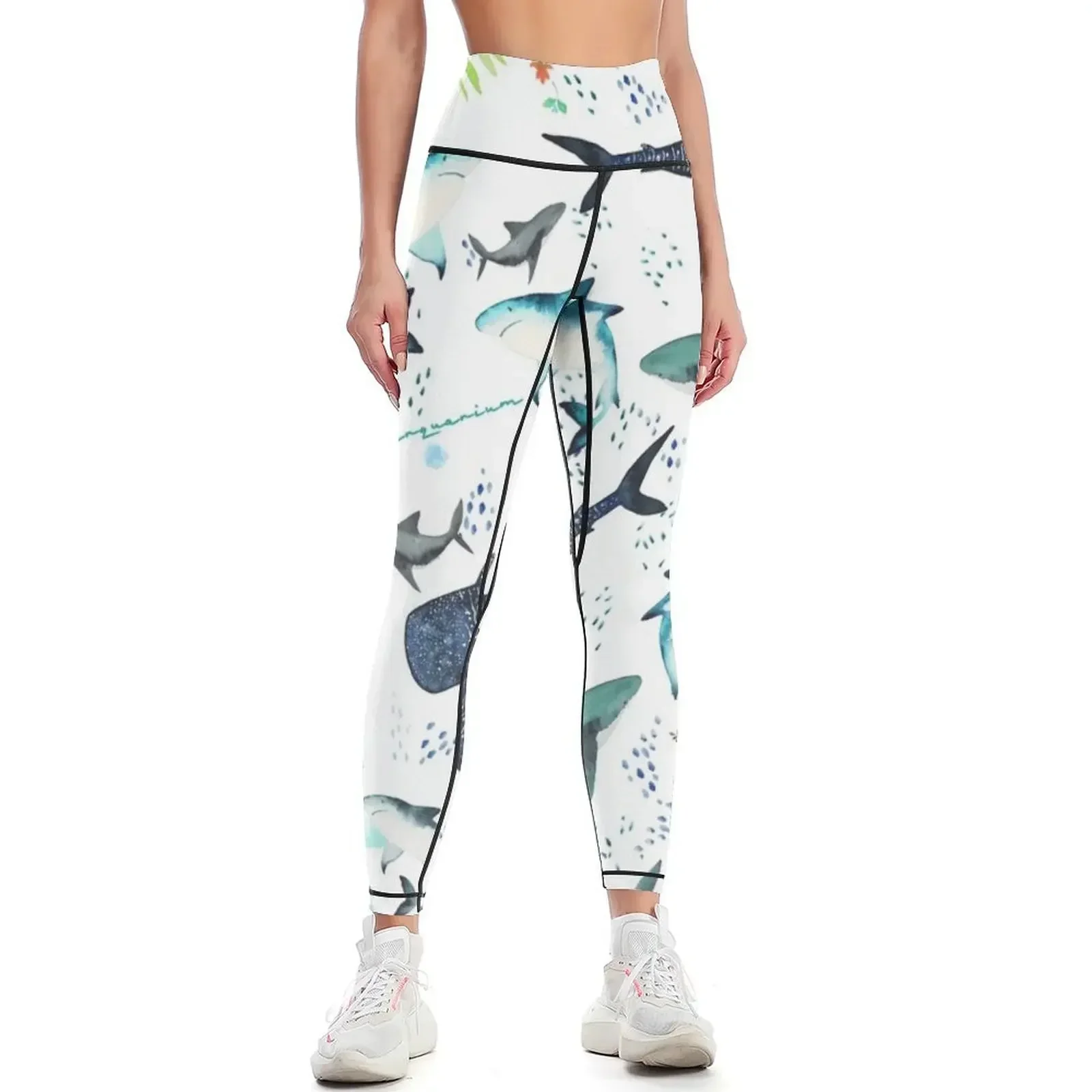 

floral shark pattern Leggings for girls sportswear for gym Women sportwear jogging pants Womens Leggings