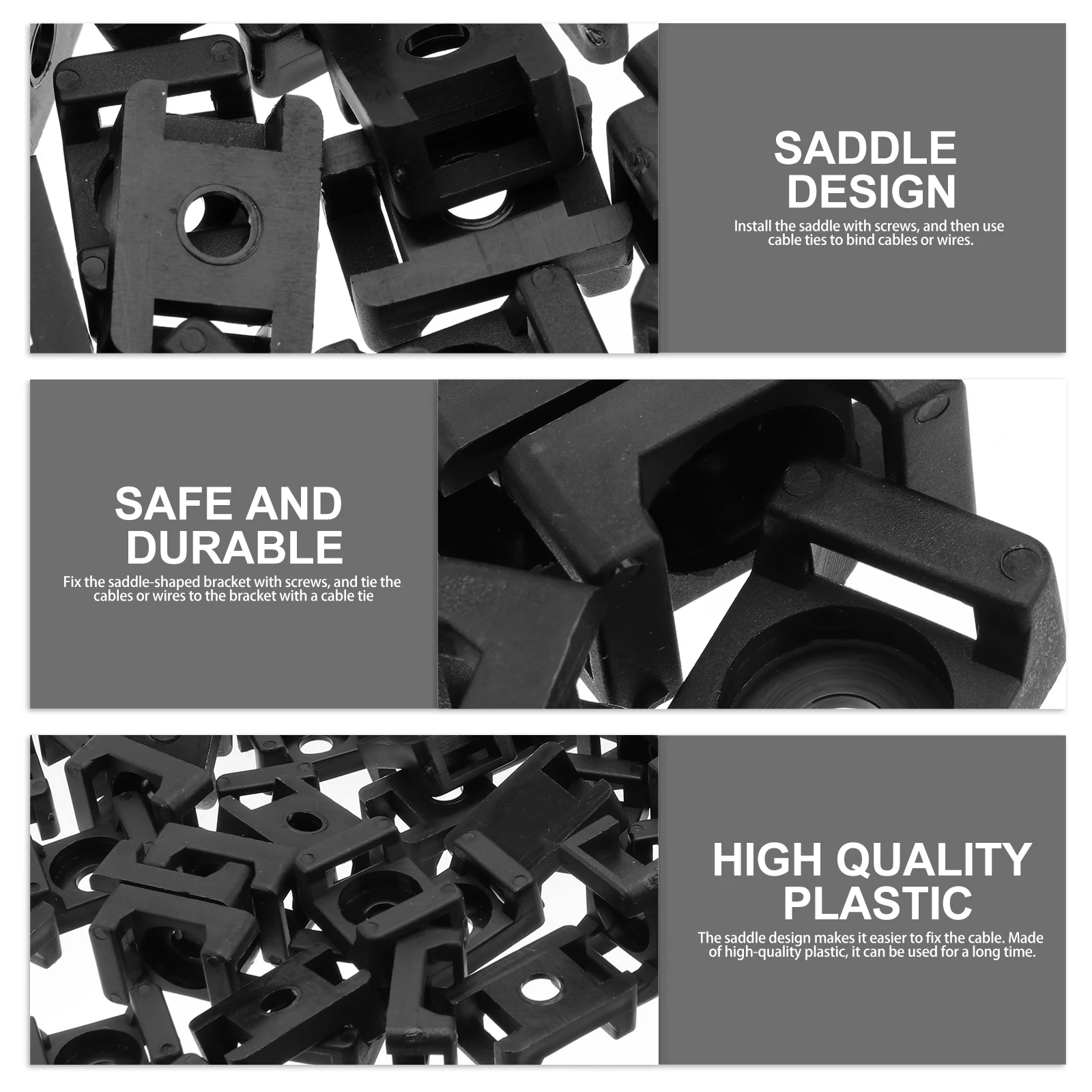 

100pcs Screw Fix Seat Nylon Wire Clip Fastening Holder Saddle-Shaped Organizer Bracket Cable Tie Mount Saddle Cable Tie Saddle