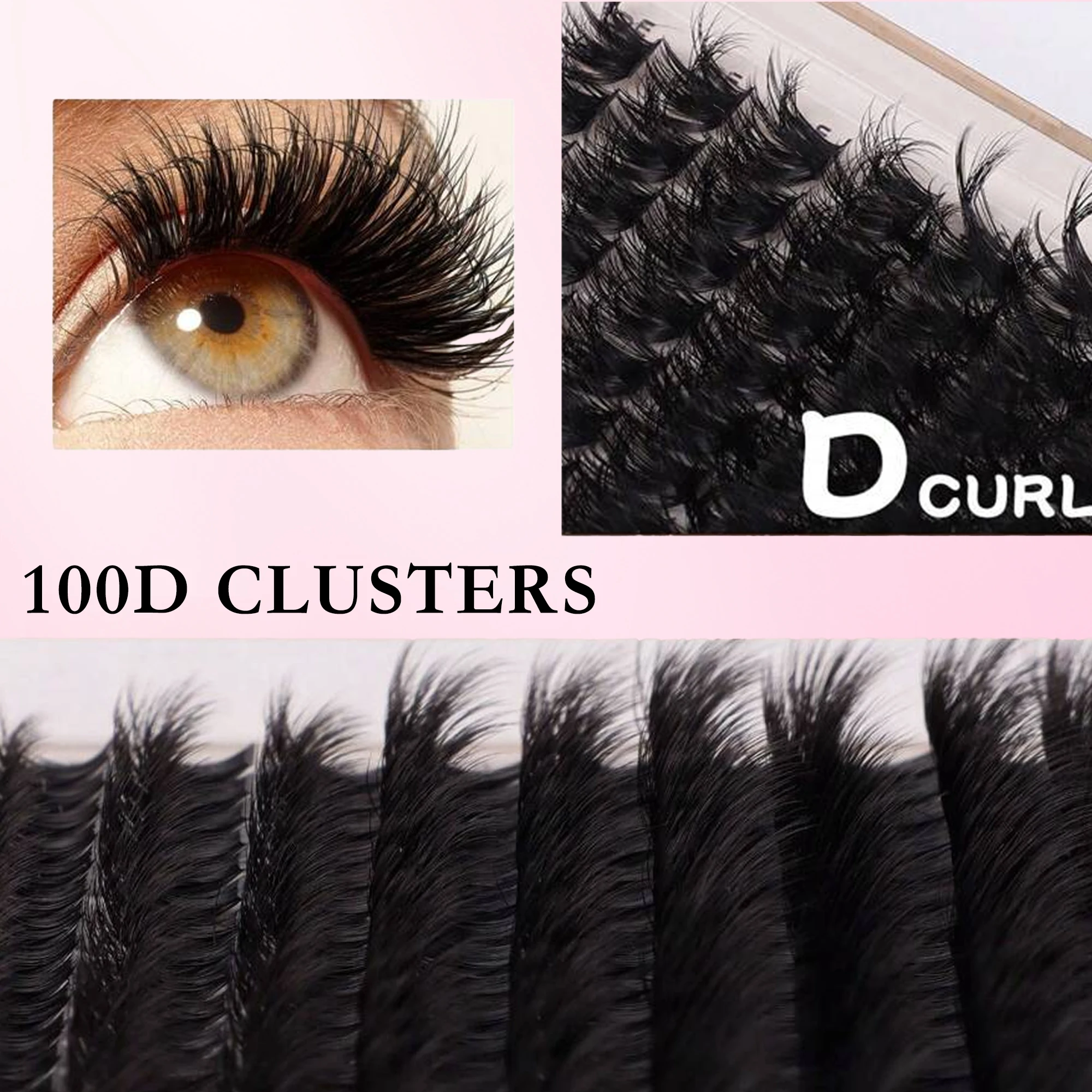 [Klaar voorraad] Diy Cluster Fox Lashes Synthetische PBT Valse Wimpers Volume Natuurlijke Herbruikbare Langdurige Sterke Hold Make-up