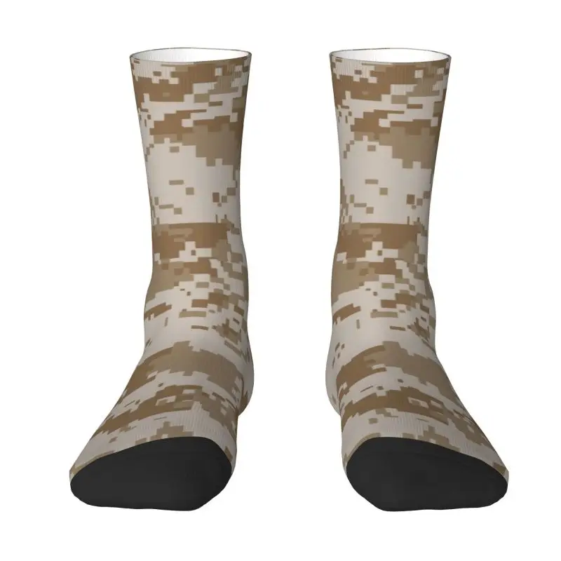 Fashion Mens Digital Desert Camo Dress Socks Unisex Comfortable Warm 3D Print Military Army Camouflage Crew Socks