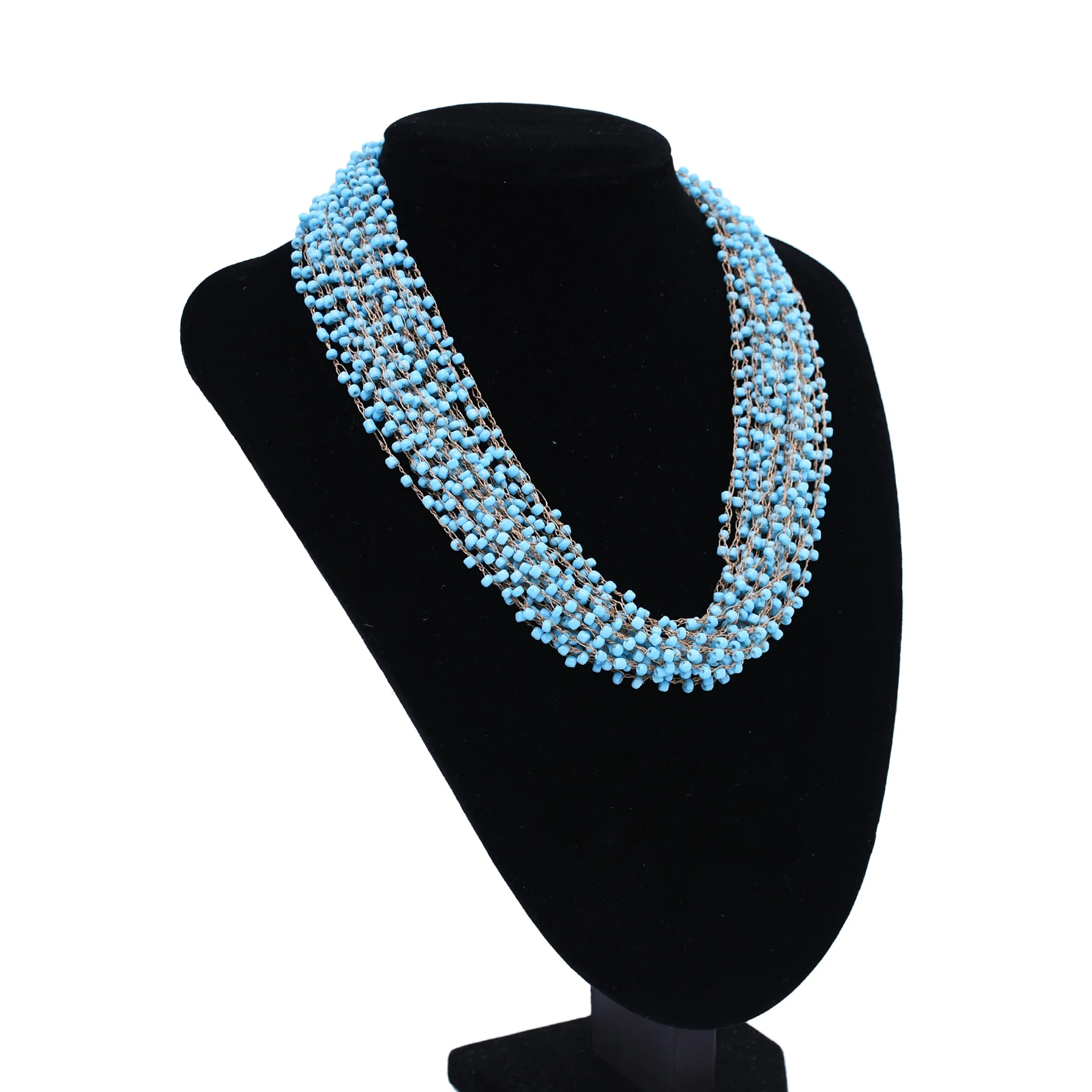 Brazalete de cuentas de semillas multicapa bohemio, conjunto de joyería para mujer, gargantilla tejida hecha a mano, accesorio femenino para fiesta de boda, regalo