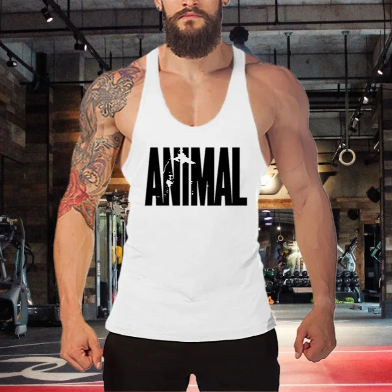ANIMAL Y Back Running Vest Men Bodybuilding Stringer Tank Top Gym Clothing Fitness Summer Sleeveless Shirt Cotton Racer Singlets
