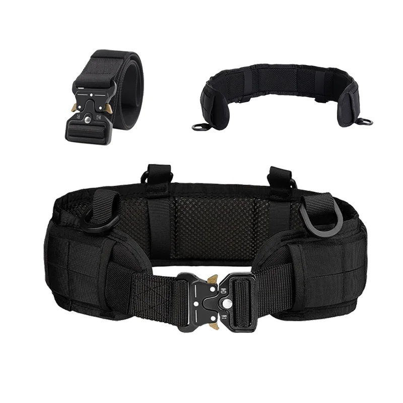 Outdoor Tactical Belt with Waist Pack - Multifunctional MOLLE Design, Canvas & Nylon Material, Padded Waist for Training/Camping