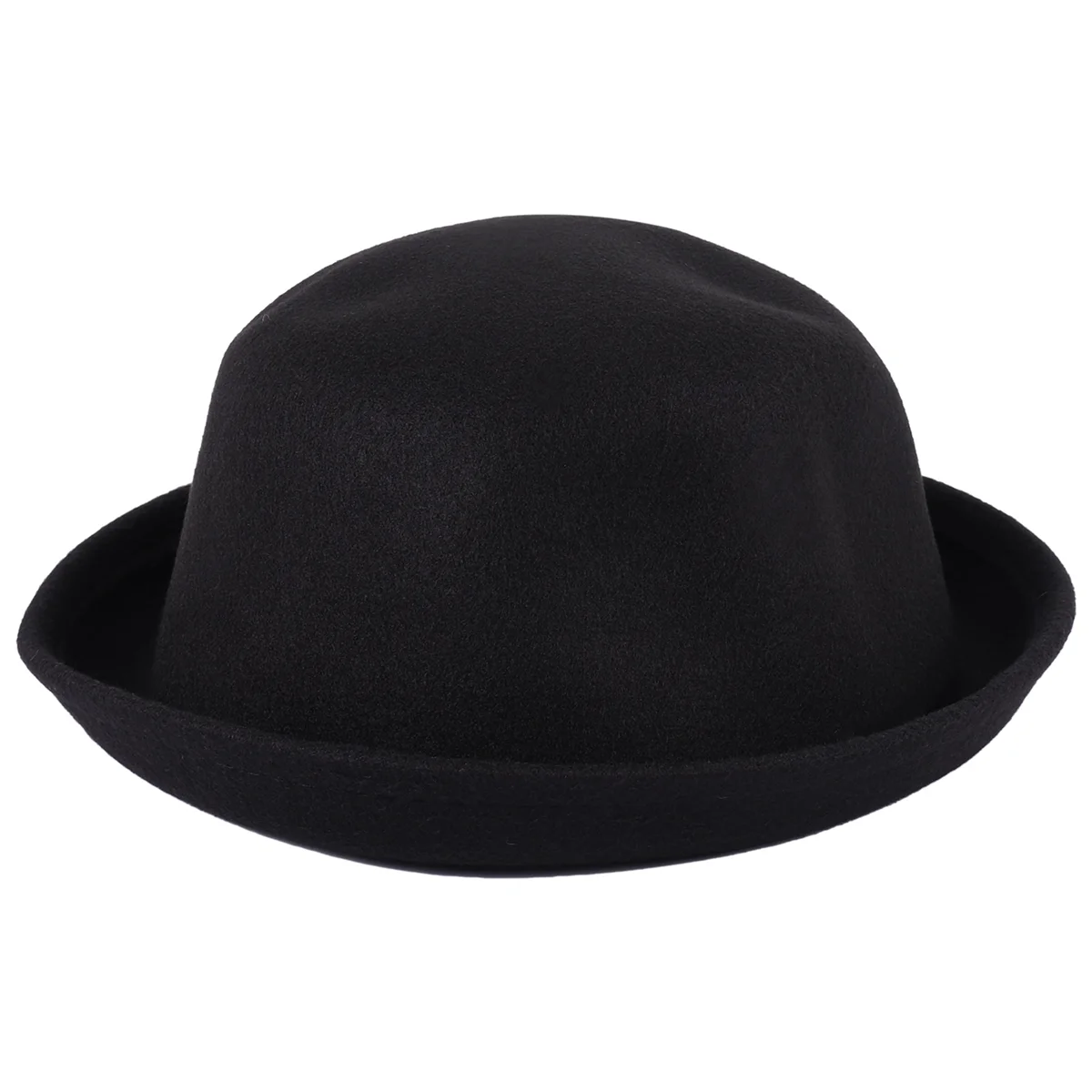 1Piece Melon Bowler Hat Hat Bowler Hat Bowler Hat Felt Hat Chaplin Hat Riding Hat (Black)