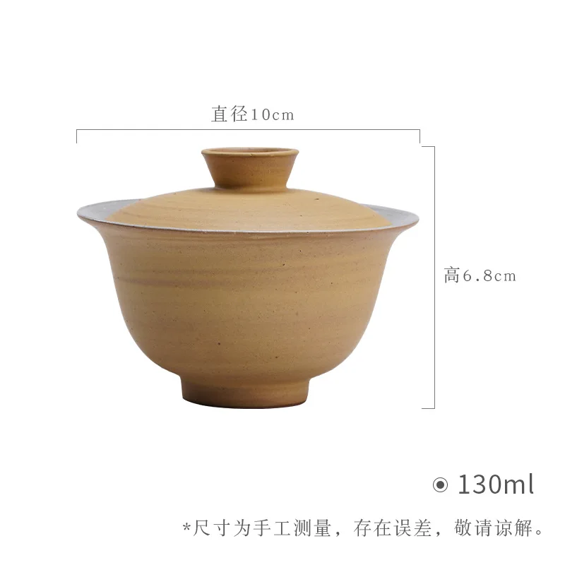 

Японский стиль с розовой лентой Yuanbao Gaiwan Kung Fu Набор Jingji Feng Керамическая чаша ручной работы Грубая керамическая чашка для чая
