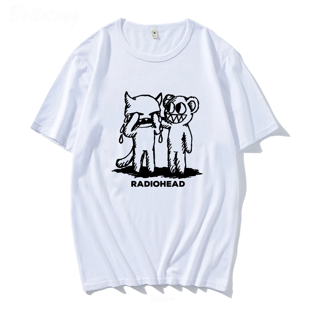 Radiohead T Shirt Men100% Cotton Indie Rock Band Boy Hip Hop Oversized Tops Summer Women Tee Vintage Children High Quality Print