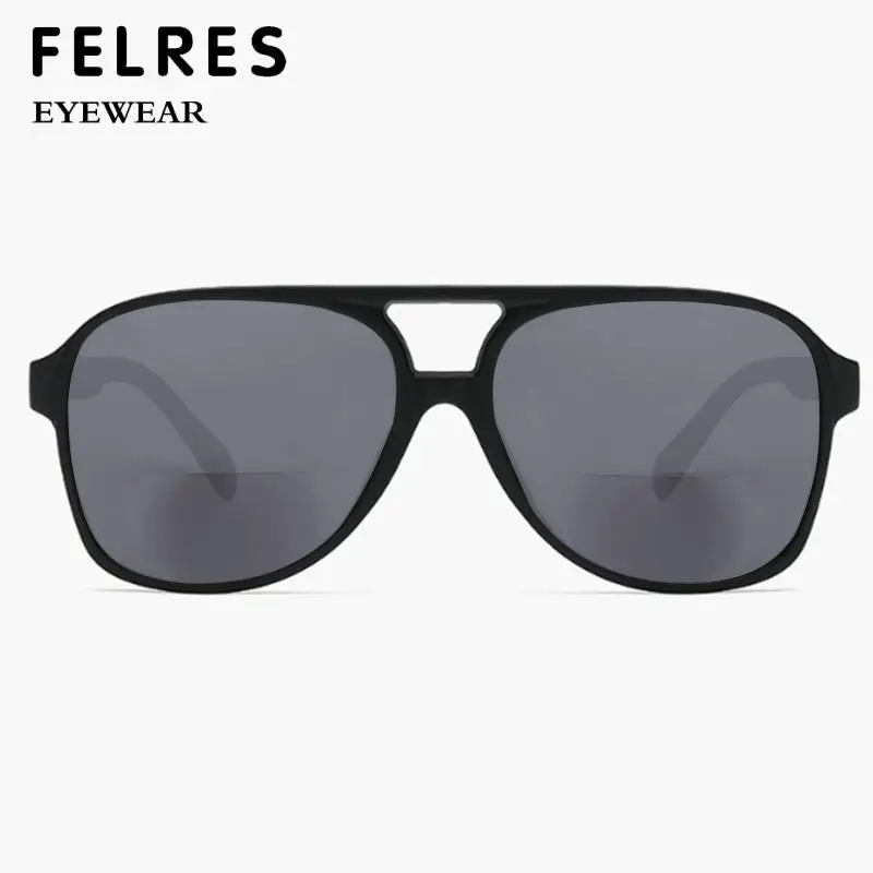 Retro Pilot Bifocal Tinted Reading Glasses Men Women Near Far Use Designer Outdoor Sunshade Prescription Eyeglasses Readers