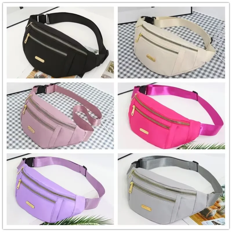 Women Sports Waist Bag Multi-layer Fanny Pack Waterproof Outdoor Phone Chest Bag Versatile Crossbody Purse For Travel Running Hi