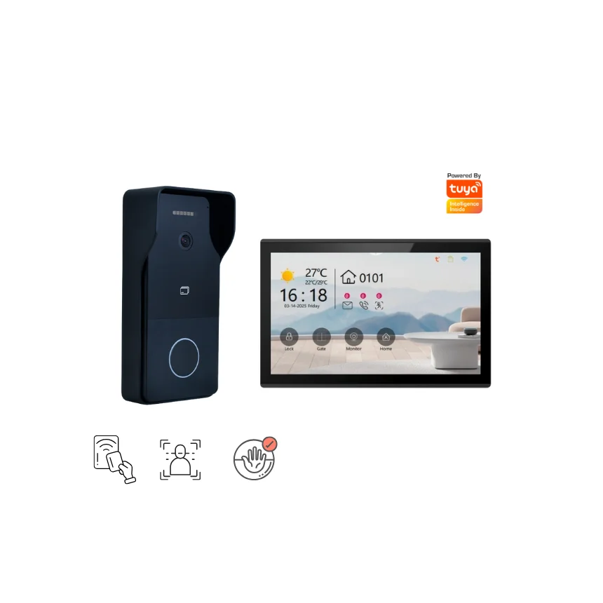 Hiwink Smart Villa Door Entry System With 2K Waterproof Doorbell Camera 7'' Touch Screen Indoor Compatible With Tuya
