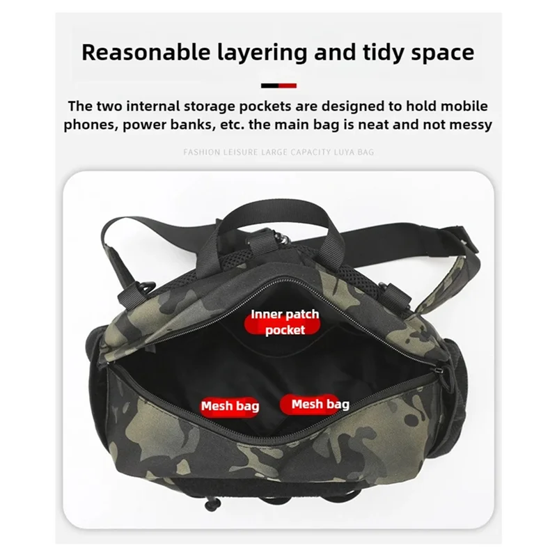 

ABVE-Fishing Bag For Men Hiking Vest Backpack Sports Molle Outdoor Camping Fanny Pack Travel Single Duffel Bag Utility