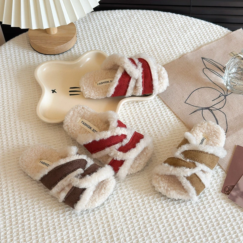 

Children Casual Cotton Slippers for Girls 2025 Winter New Fashion Korean Style Soft Bottom Anti-slippery Versatile Princess Shoe