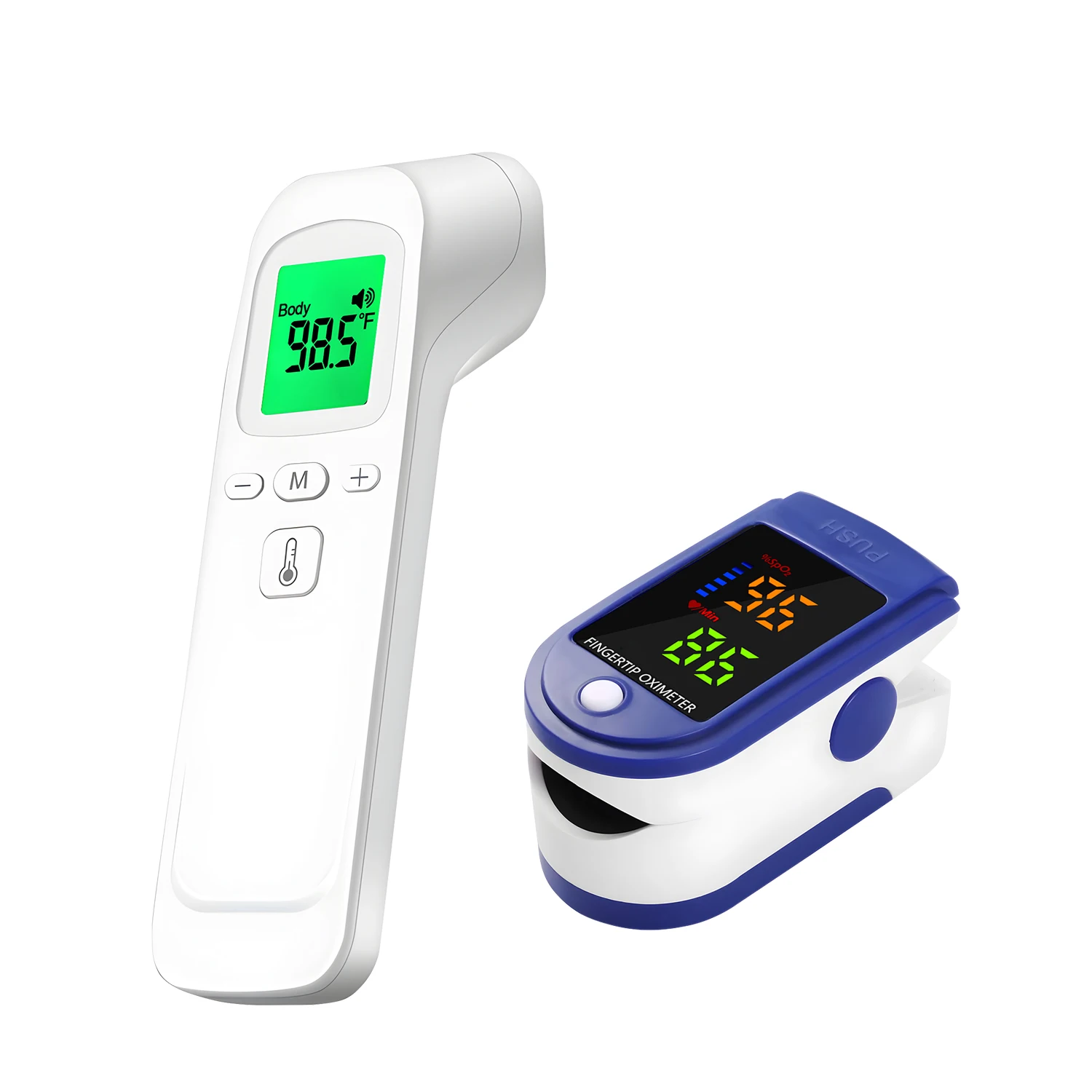Oxymètre, thermomètre infrarouge, thermomètre médical numérique pour la maison, pour bébés et adultes, thermomètre auriculaire sans contact à laser pour mesurer la température corporelle
