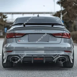 For AUDI A3 & A3 S Line & S3 & RS3 2014-2020 Sedan Car Rear Spoiler Wing Airplane Wing Shape Rear Trunk Roof Spoiler Trims