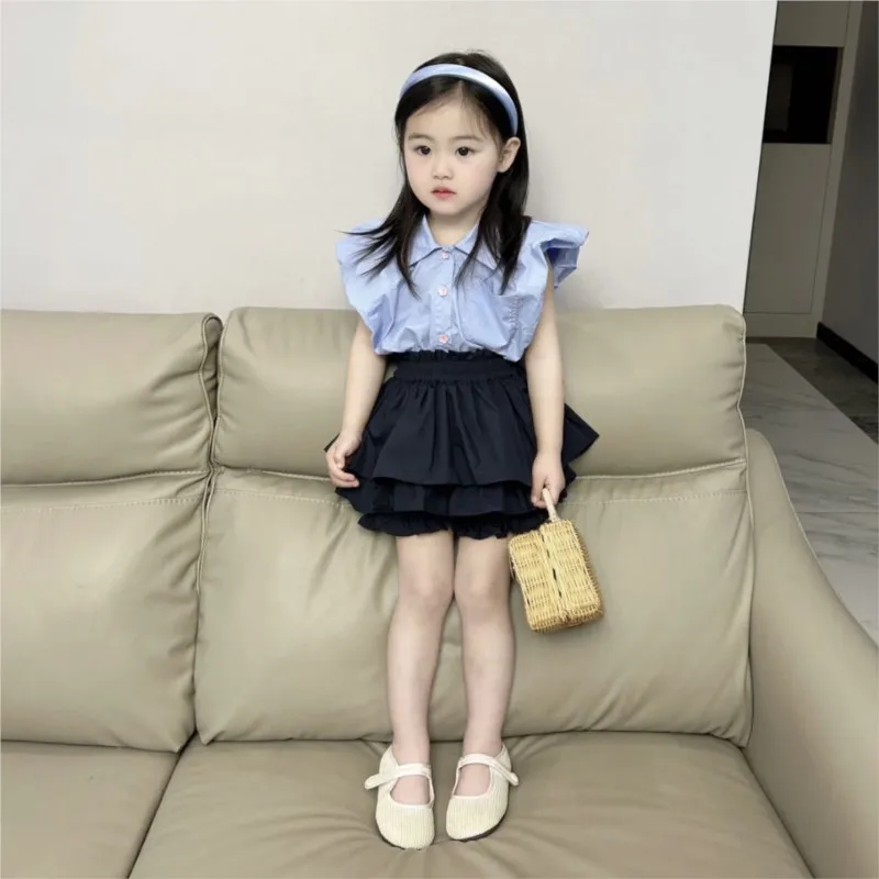 2024 new Spring Autumn Girls Kids fashion TUTU Shorts Short skirts Baby Children Soild Clothes 2-12T