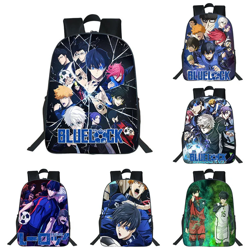 

Anime Blue Lock Backpack Isagi Yoichi Rucksack Football Soccer Manga Cosplay School Bags for Teenager Laptop Backpacks Book Bag