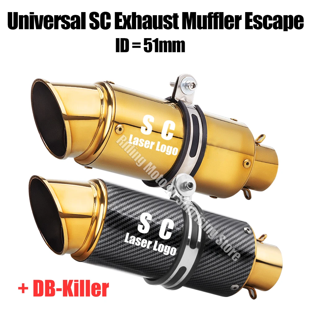 

Gold Color 51mm Universal sc Motorcycle Exhaust Muffler Escape for Motorcycle GP-project Racing Pass-through Exhaust Accessories