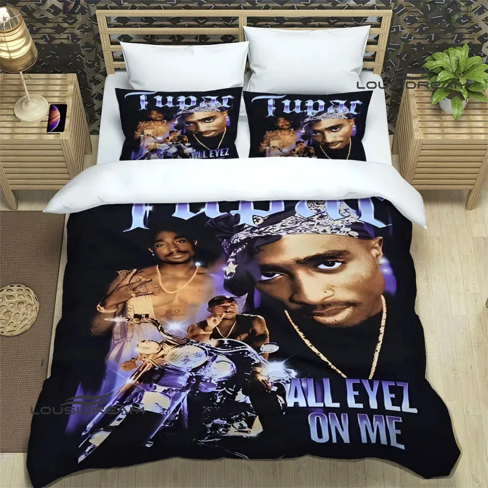 2PAC hip -hop singer fashion Bedding Sets exquisite bed supplies set duvet cover comforter set bedding set luxury birthday gift