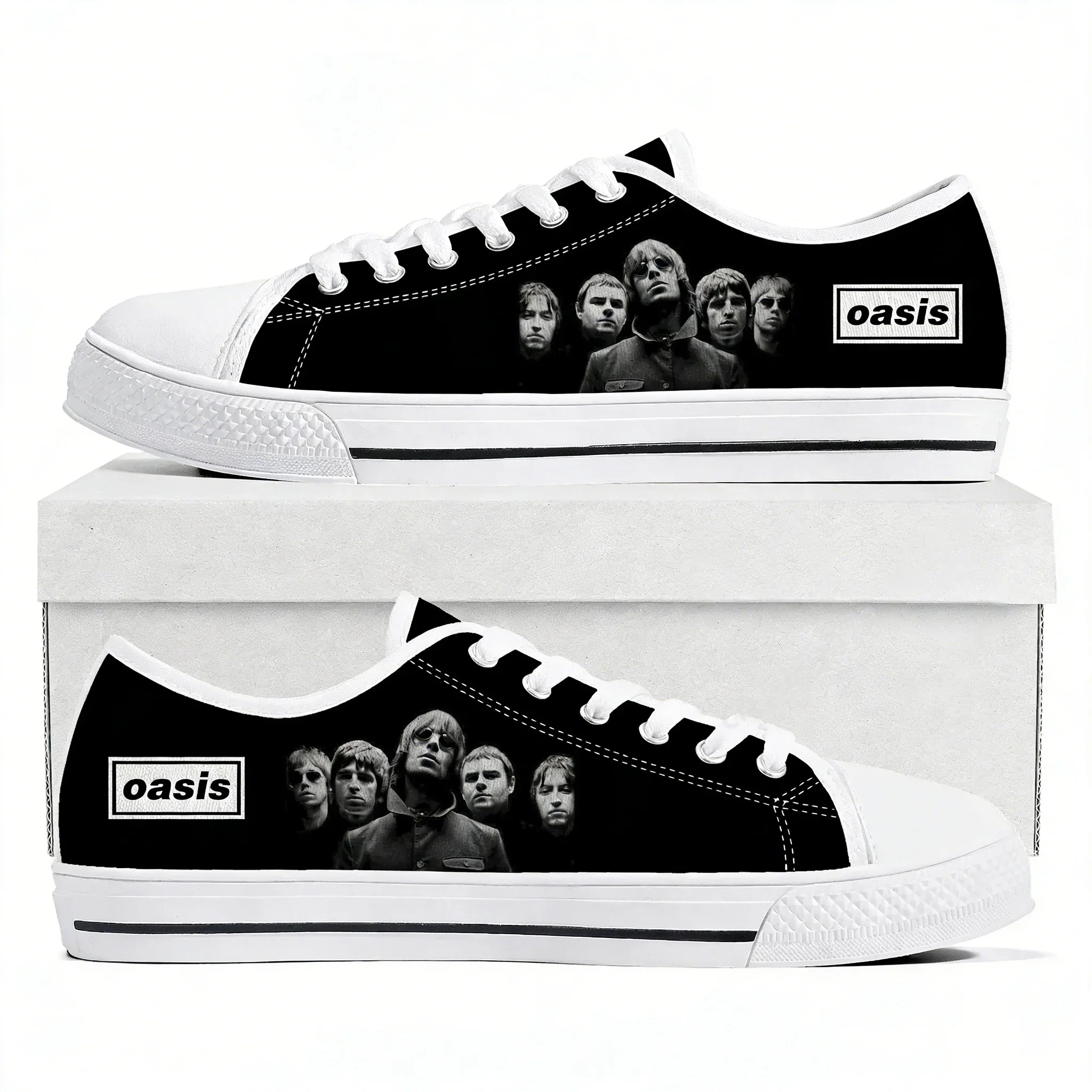 Oasis Rock Band shoes Low Top Sneakers Mens Womens Teenager High Quality Canvas Sneaker couple Casual Shoes Customize DIY Shoe