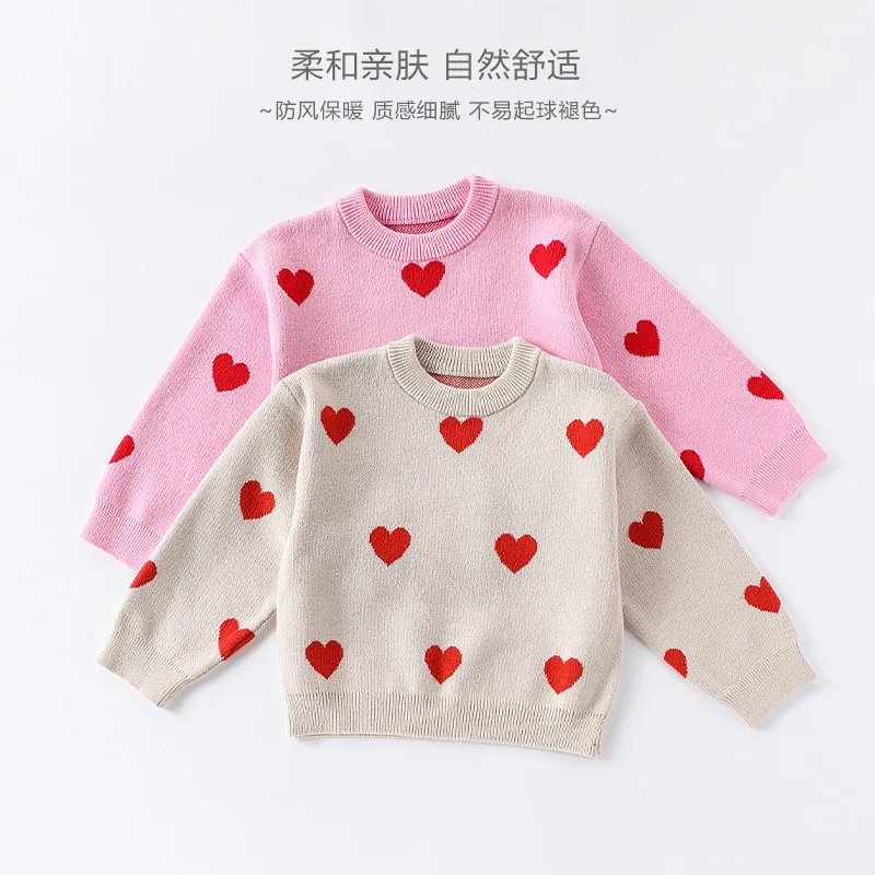 Children's Sweater 26 Fall Winter New Printed Fashion Cute Boys Knitwear Class A Cotton Thickened Warm Girls Long Sleeve Sweater