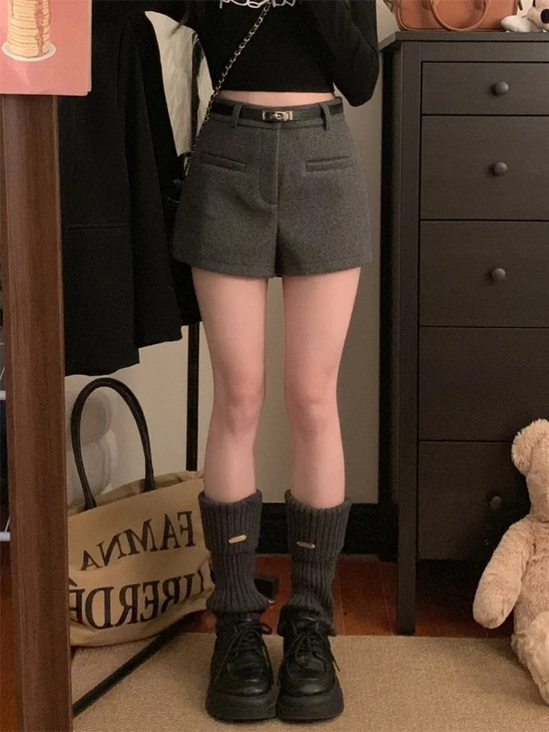 Bla Pantaloni da abito in lana Donna Autunno Inverno Vita alta Dimagrante Casual A-Line Strato base Pantaloni per stivali Pendolari Sle Colore puro