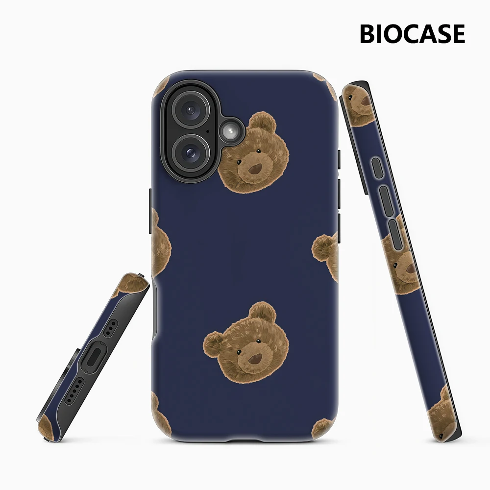 Teddybärköpfe Marineblau IPhone 17 Must-Haves Handyhülle für IPhone 17 16 15 14 13 12 Pro Max Plus Doppelschichtige Rückseite
