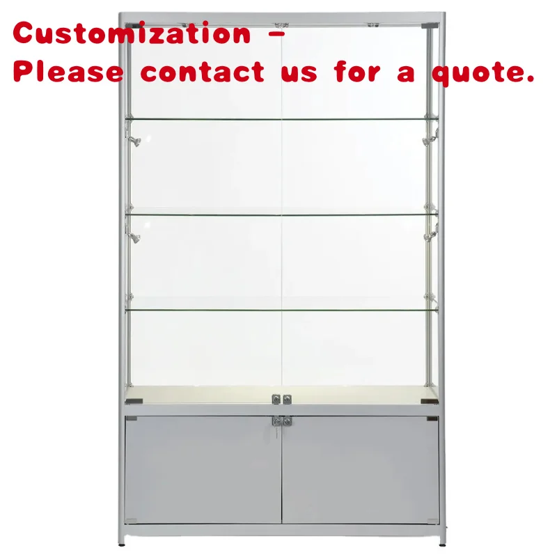 

custom.Full Tempered Glass Showcase Freestanding Wall Display with Aluminium and MDF Retail Shop Di