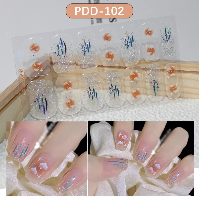 Mode manicure nagelstickers zelfklevende nageldecoratie sprankelende glitter volledige dekking ontwerper kunst nagellak