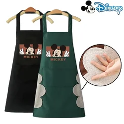 Disney Mickey Mouse PVC Kitchen Aprons Drawings Restaurant Workwear Cooks Uniform Man Women Waterproof Aprons Art Student Gifts