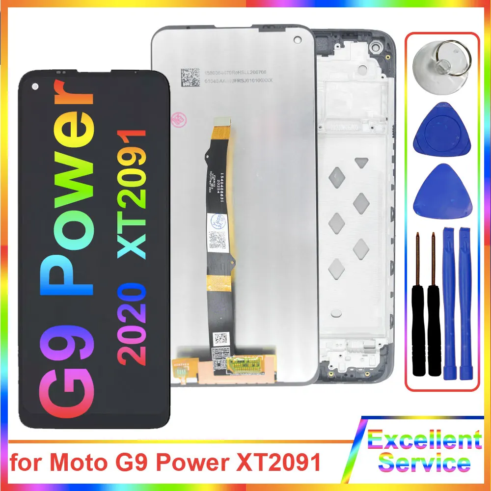 

6.8'' LCD for Motorola Moto G9 Power XT2091-3 LCD Display Touch Screen Assembly Replacement for G9 Power XT2091 LCD With Frame