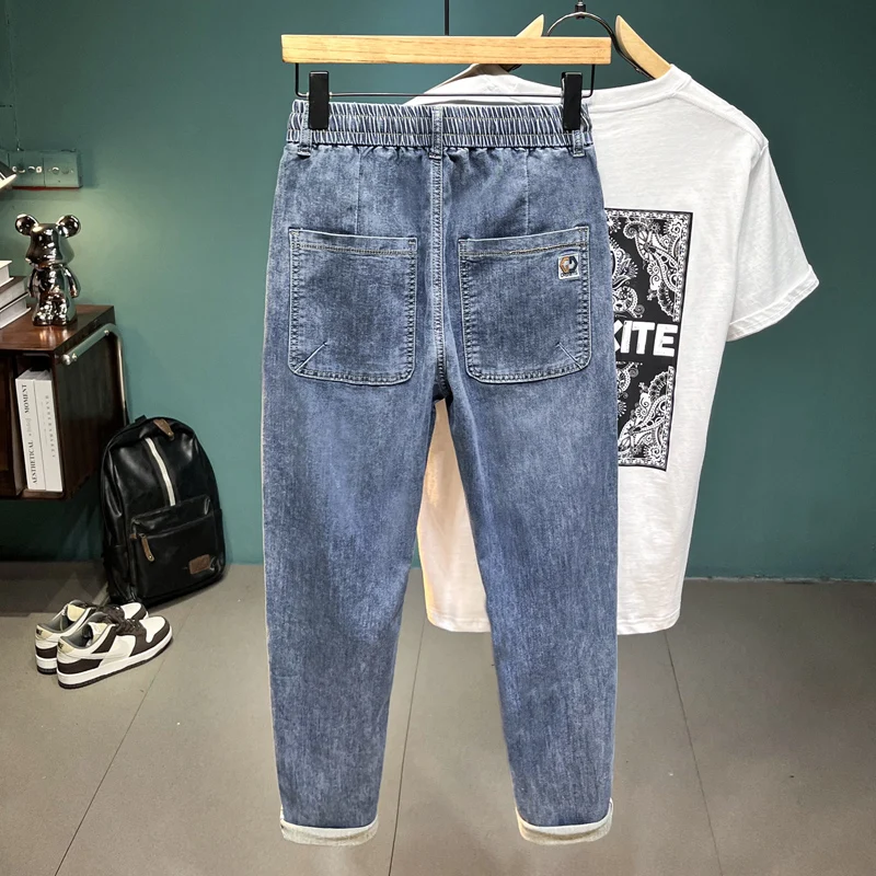 Summer Thin Stretch Jeans Men's Ninth Pants 2024 New Slim Fit Skinny Elastic Trend Comfortable All-Matching Long