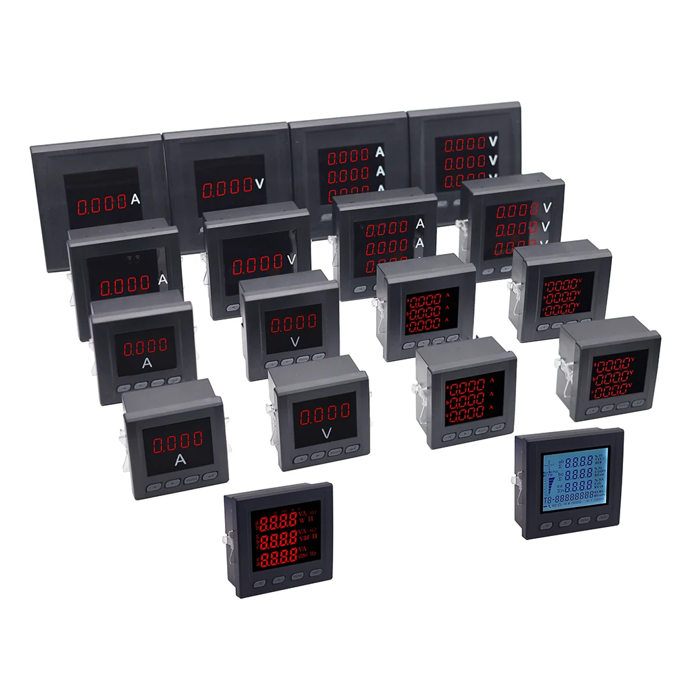 Factory outlet digital electricity panel meter ampere voltage watt kwh 1 phase 3 phase digital electric power meter