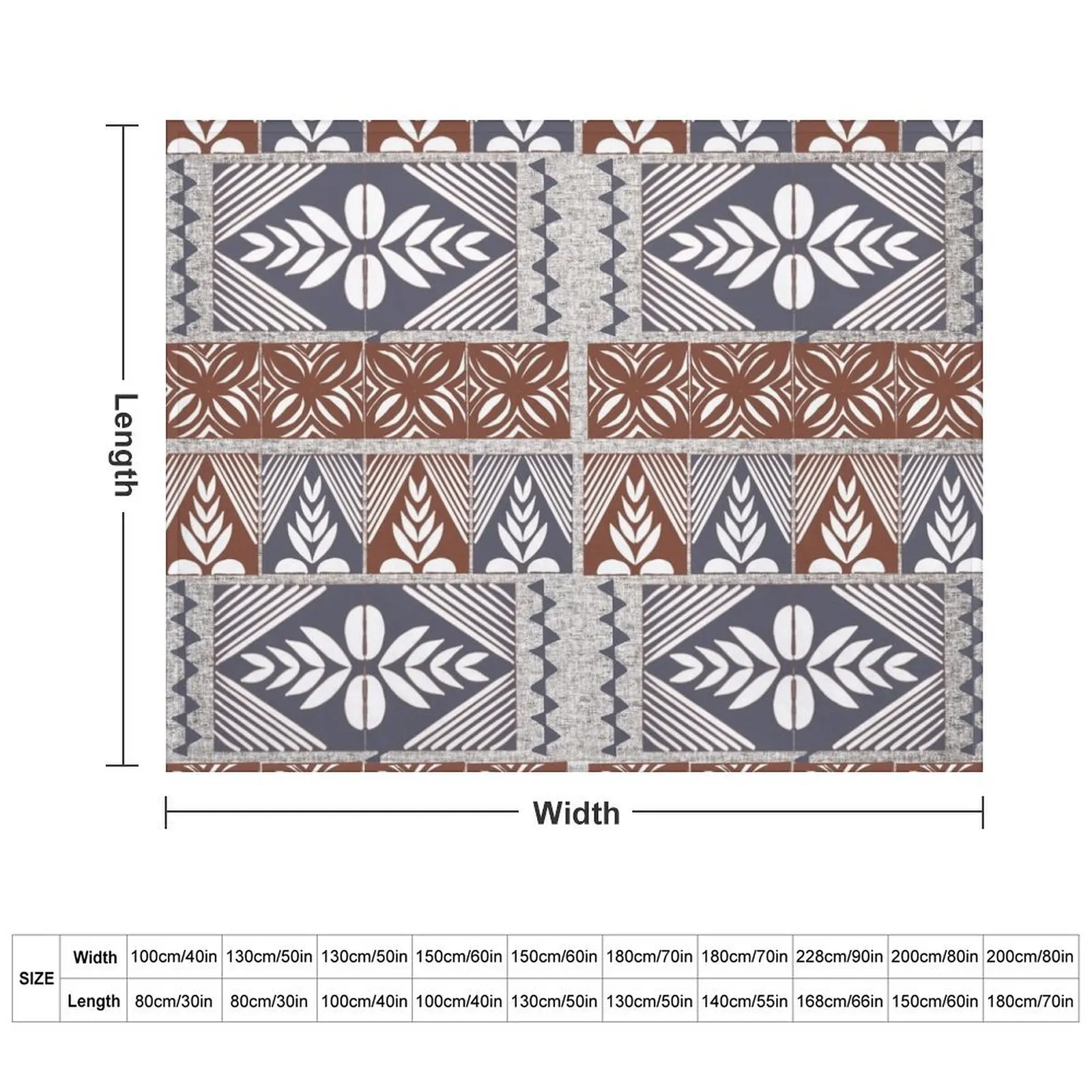 Tongan Tapa Motifs Throw Blanket Giant Sofa christmas decoration Summer Beddings Blankets