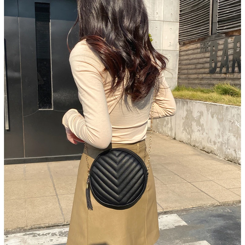 Round Handbags Fashion Designer Bag Luxury High Quality PU Leather Women Crossbody Bags For Women 2022 Chain Shoulder Bag