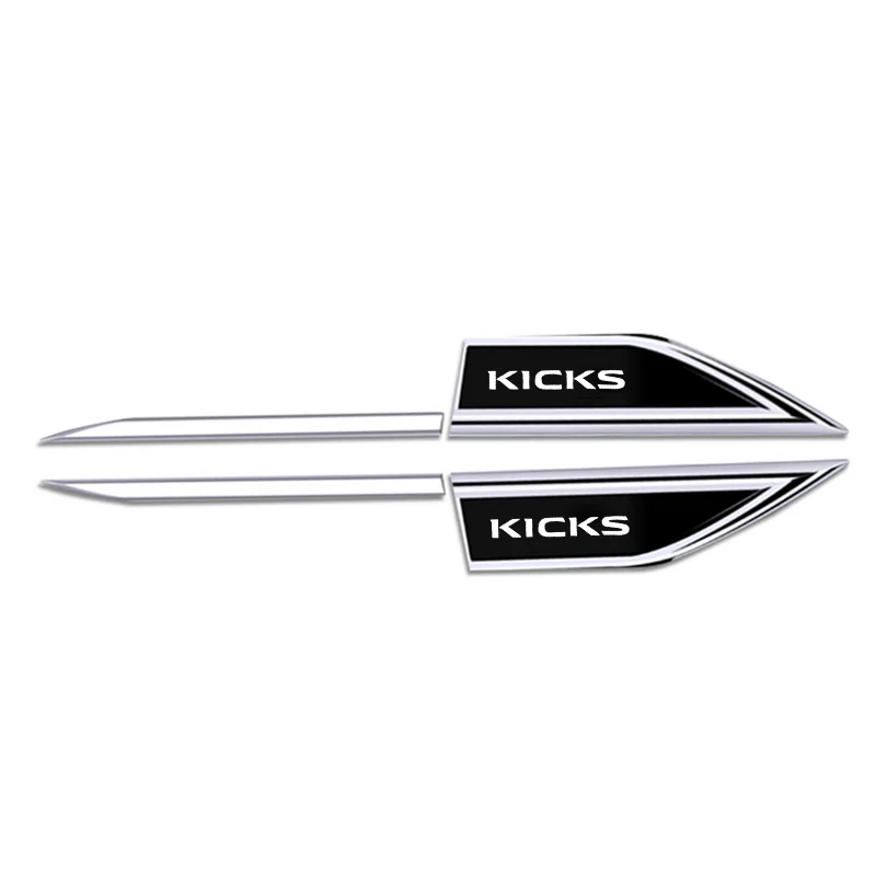 Carro Fender Side Blade Badge para Nissan Kicks, Auto Porta Corpo Protetor Metal Adesivo, 2016, 2017, 2018, 2019, 2020, 2021, 2022