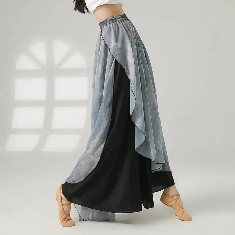 

Classical Dance Costume Loose Wide-leg Pants Chinese Dance Performance Costume Irregular Skirt Pants Gradient Modern Dance Pants