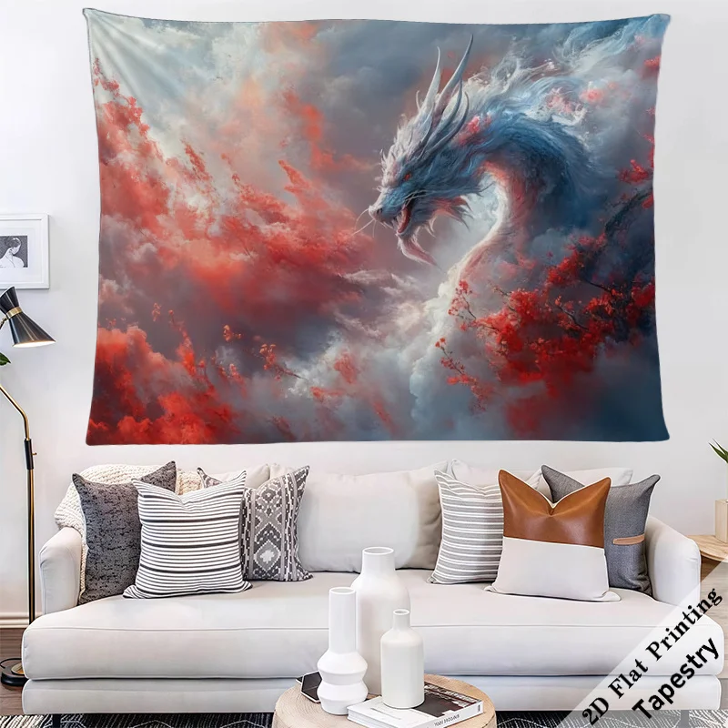 Massive Dragon Fantasy Tapestry Wall Hanging Decor Art Print for Living Room Bedroom Epic Mythology Creature Art 180x280cm