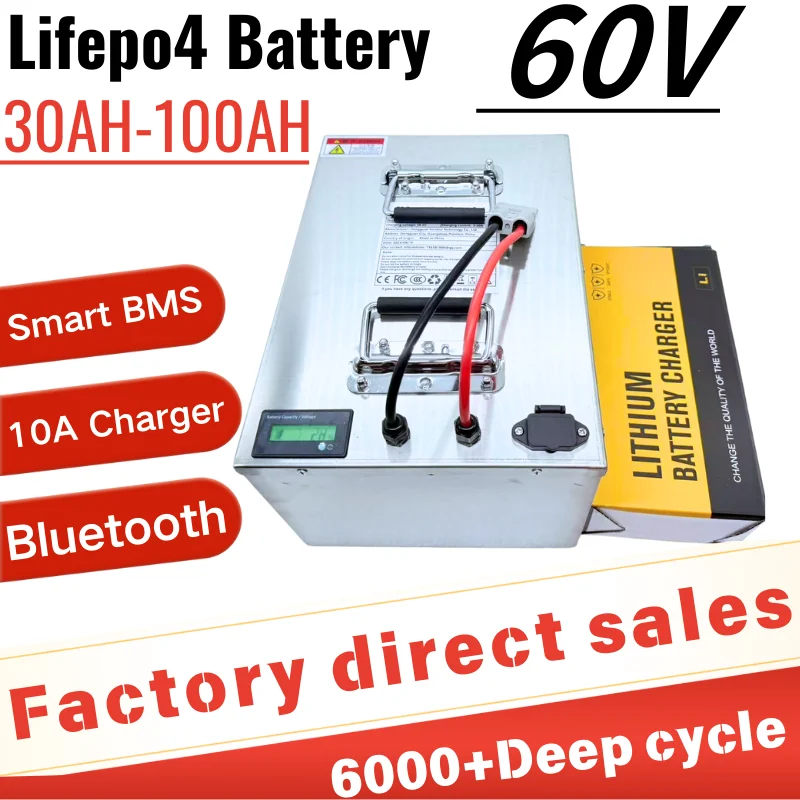 EB 60V 30Ah аккумулятор 40Ah 50Ah 60Ah 70Ah 80Ah 90Ah 100Ah литиевый Lifepo4 для 1800W 3000W двухколесного мотоцикла, скутера, трехколесного велосипеда
