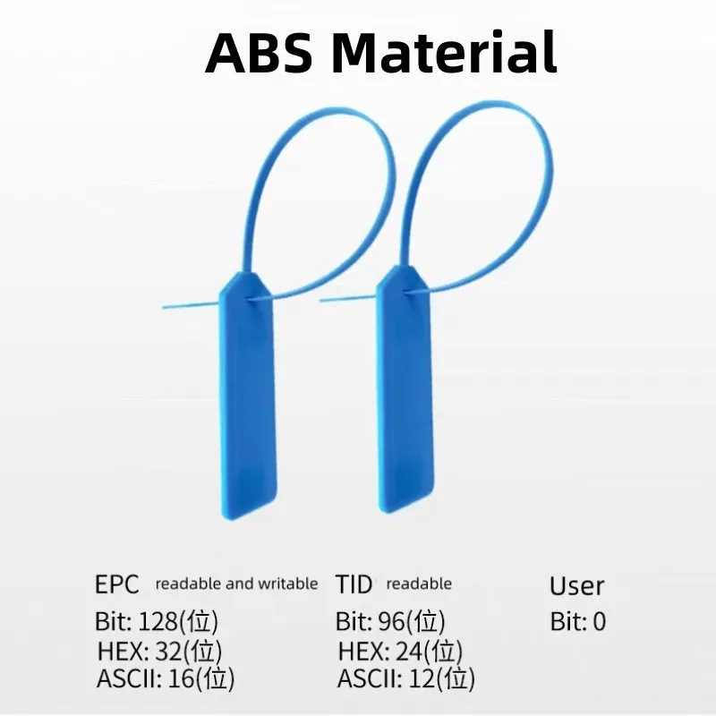 100Pieces 860-960MHz UHF RFID Tags Hard Cable Tie  EPC C1G2 Reusable ABS 100,000 Erase Cycles Waterproof/Weatherproof Dustproof