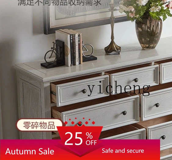 

solid wood nine-chest cabinet, bedroom drawer, locker, American retro storage, chest of drawers against the wall, living room