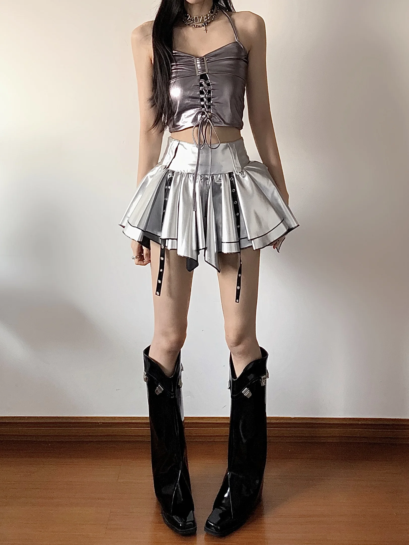 Sexy Kpop Female Group Performance Outfit Dancing Gogo Top DS Cool Trendy Bar Girl Clothing Set Stage Performance Suit